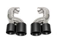 Fabspeed Deluxe Quad Style Tips, Satin Black. Porsche 957 Turbo / Turbo S (2008-2010) - 95511125150, 95511125250, 95511125171, 95511125271 - FS.POR.957T.QDTB
